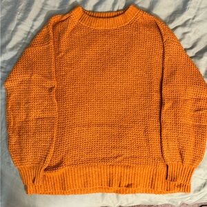 American Eagle Outfitters Orange Crewneck Sweater
